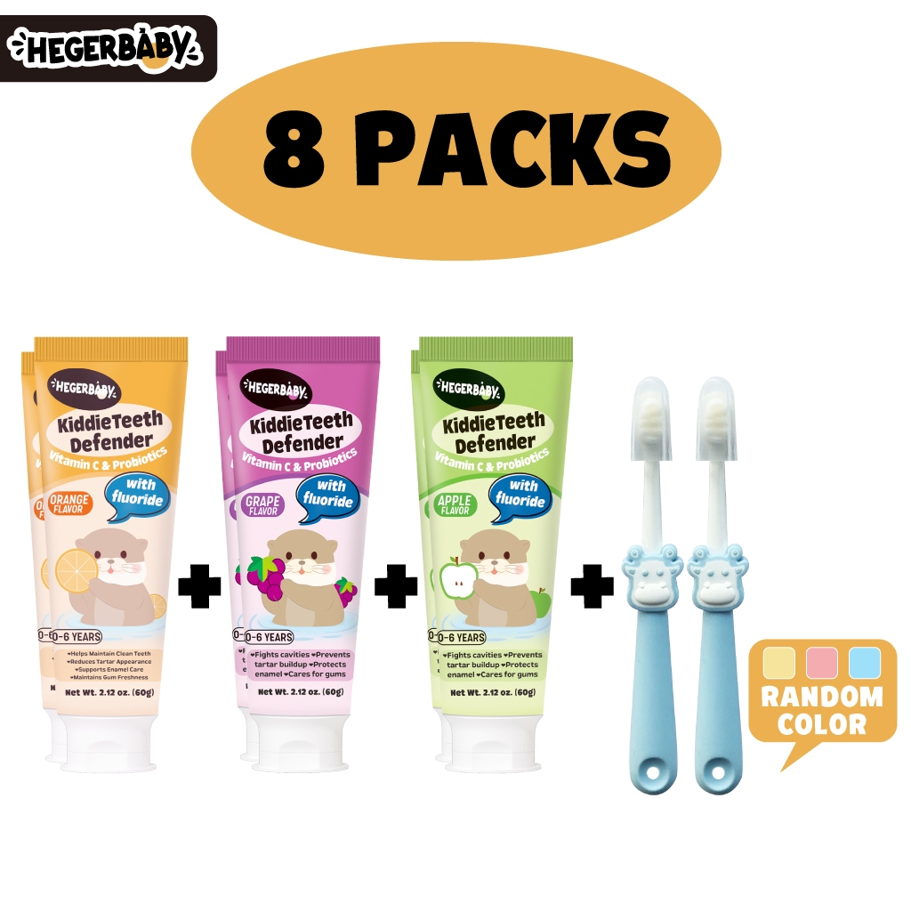 Hegerbaby Kiddieteeth Defender Toothpaste - Orange / Grape / Green Apple Flavor – 60g