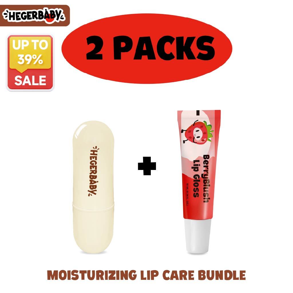 Hegerbaby Lip Face Balm & Lip Gloss Moisturizing Nourishing Non Sticky Gentle Safe for Kids