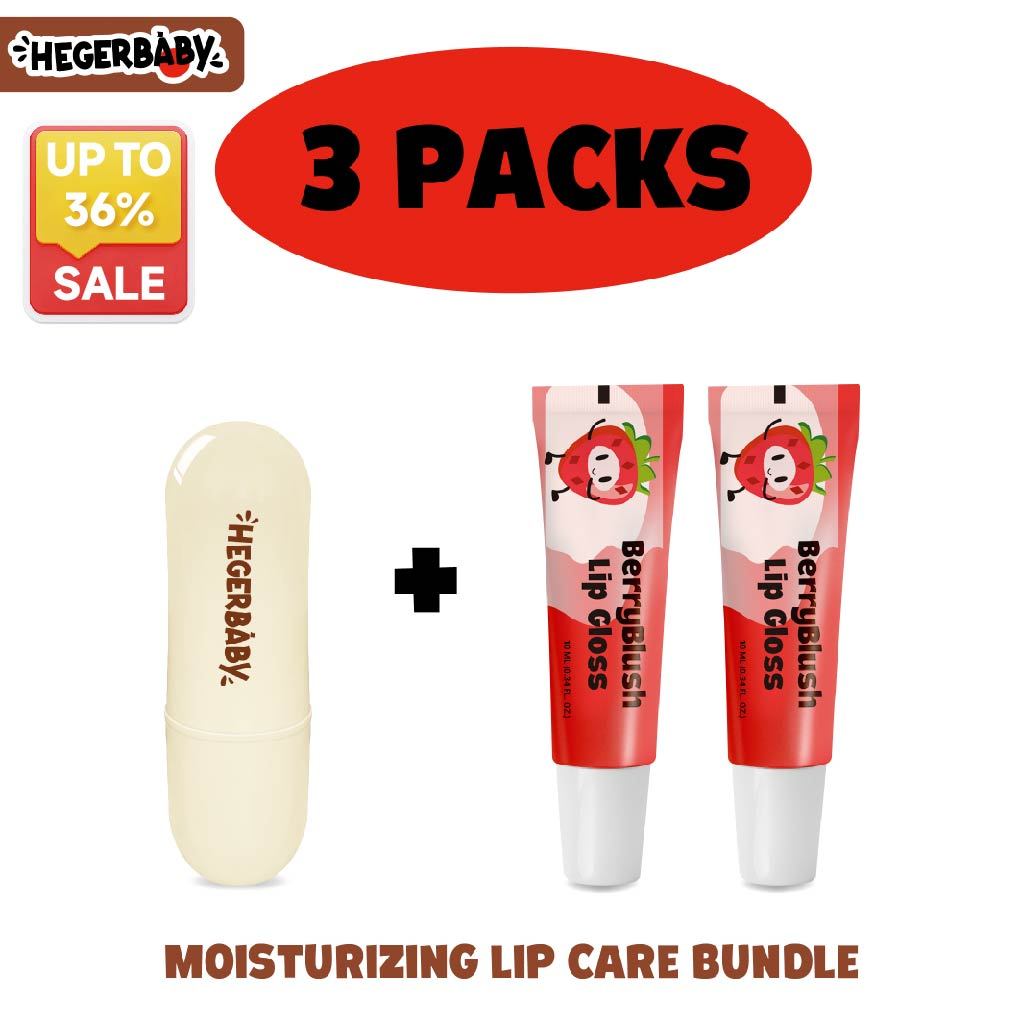 Hegerbaby Lip Face Balm & Lip Gloss Moisturizing Nourishing Non Sticky Gentle Safe for Kids