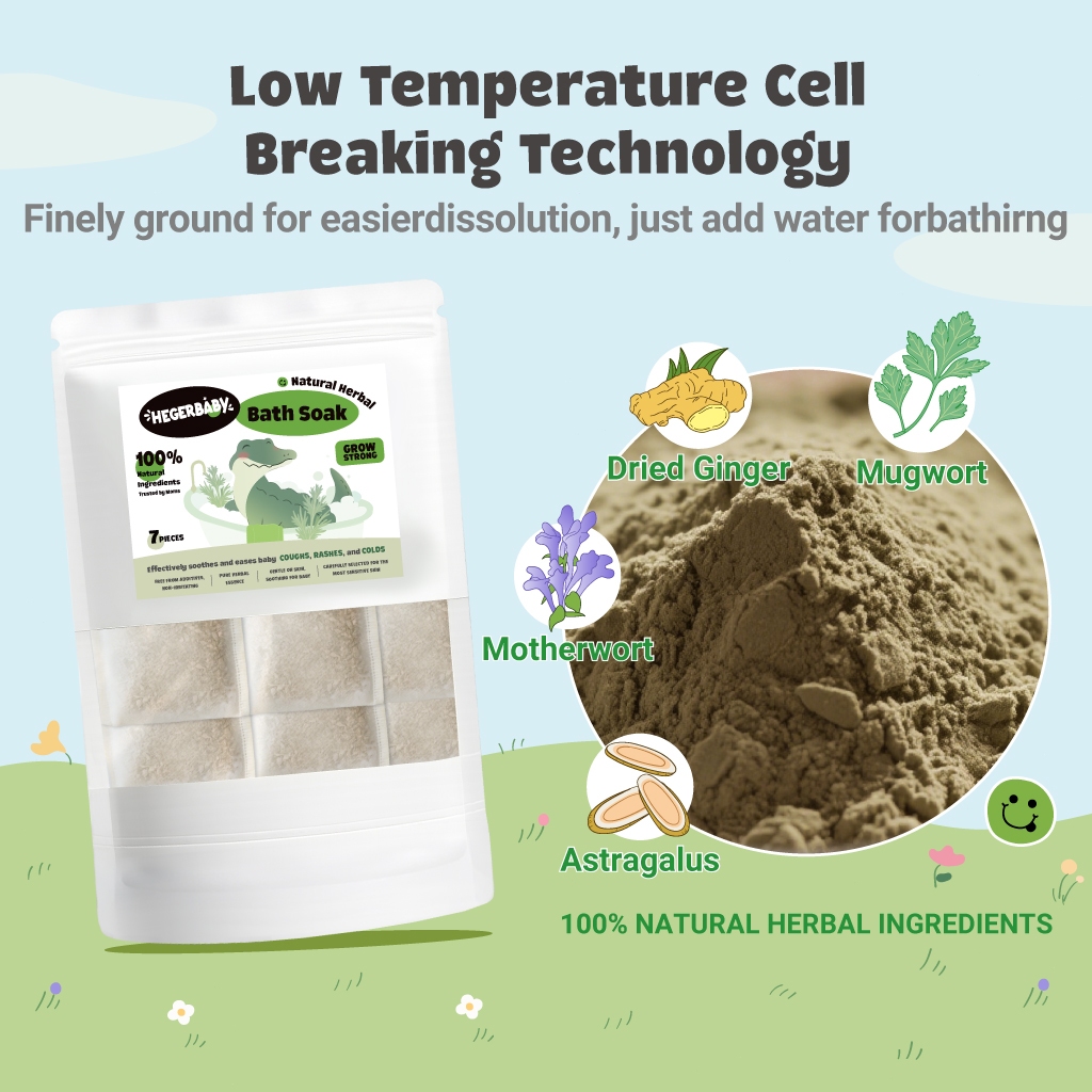 Hegerbaby RicePure Baby Lotion + Herbal Baby Bath Soak - Relieves Prickly Heat & Cold Symptoms