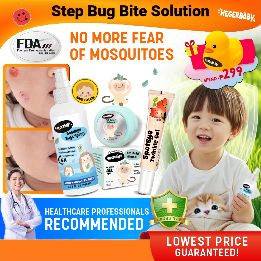 Hegerbaby Bugs Spray + Soothing Balm + Scar Gel | Mosquito Repellent, Itching Relief & Scar Care