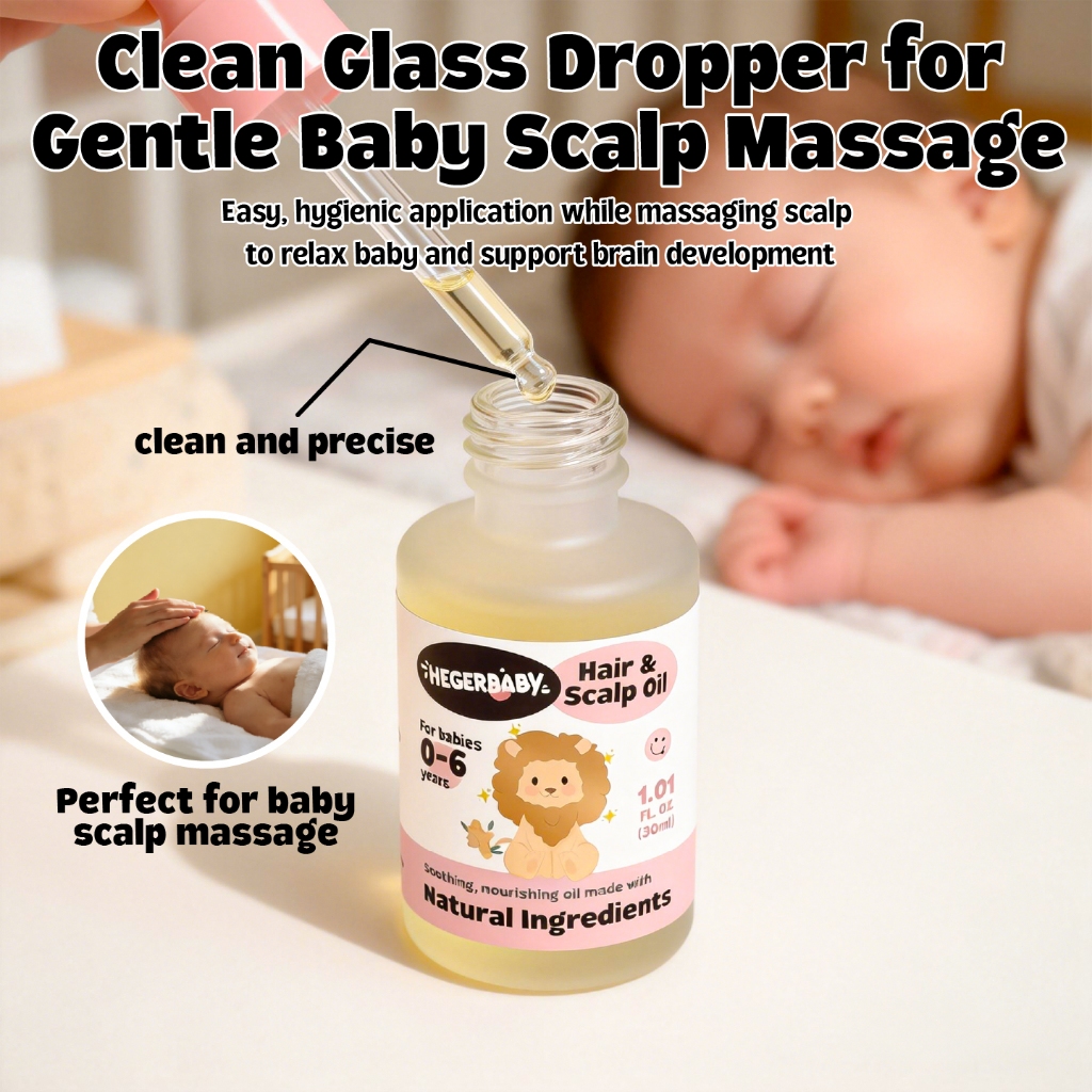 Hegerbaby Hair And Scalp Oil - Baby Oil Removes Cradle Cap Moisturizes Scalp Healthy Hair Growth