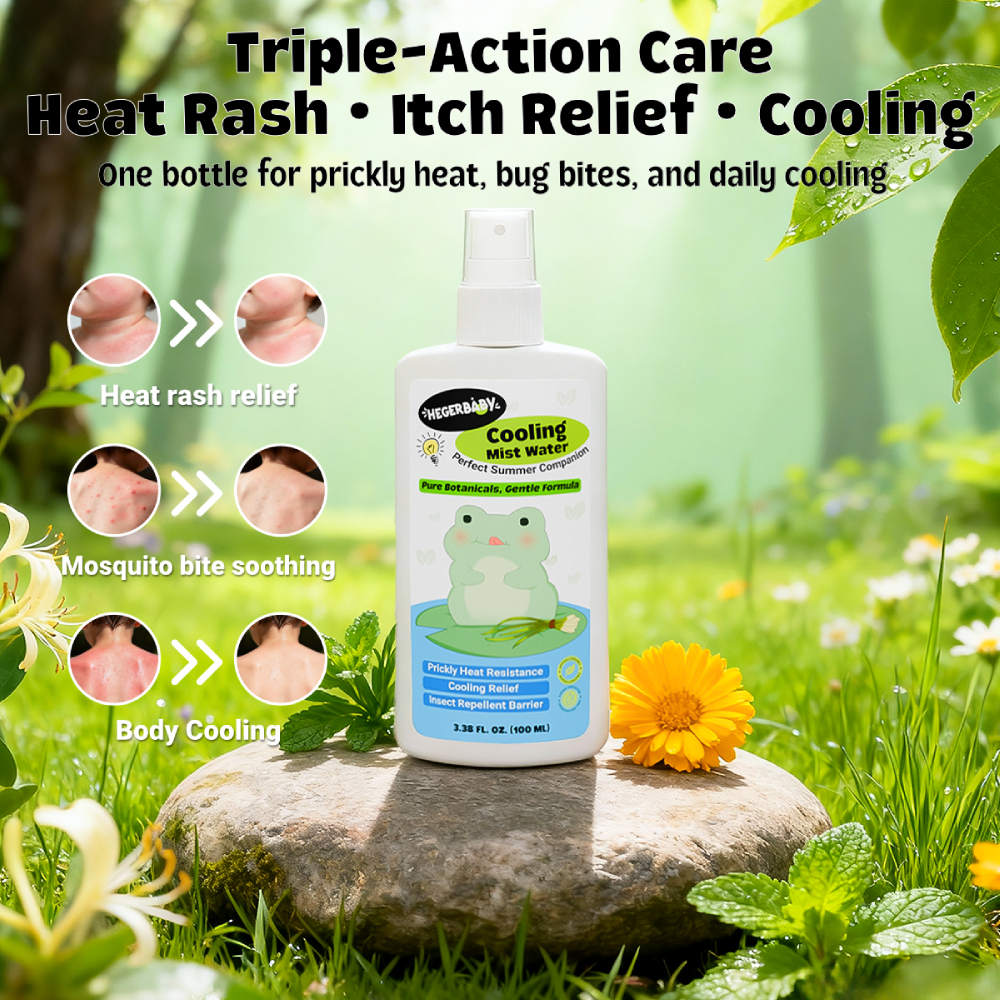 Hegerbaby Cooling Mist Water - Natural Formula Soothes Prickly Heat Effectively Repels Mosquitoes