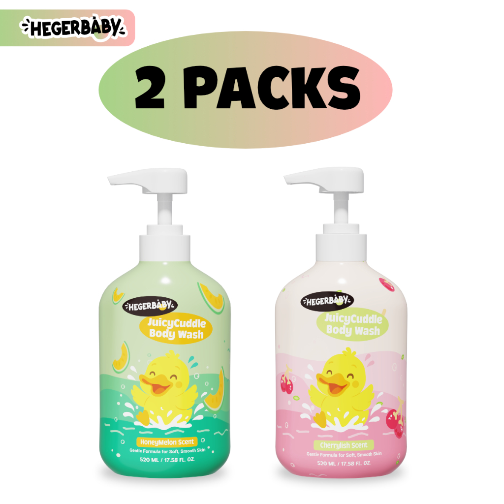 Hegerbaby JuicyCuddle Baby Wash Cherry + Melon - Deep Cleansing,Long-Lasting Fragrance Body Wash