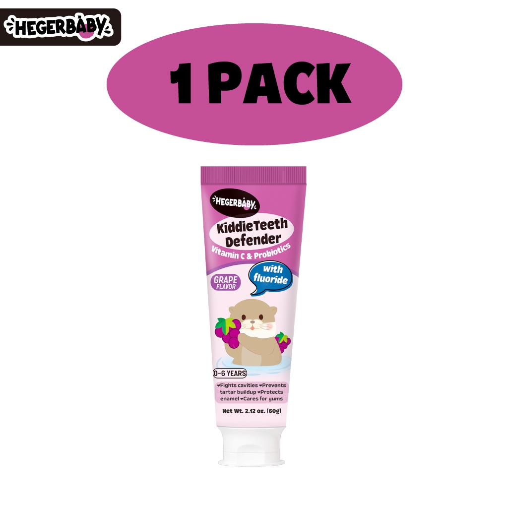 Hegerbaby Kiddieteeth Defender Toothpaste - Orange / Grape / Green Apple Flavor – 60g