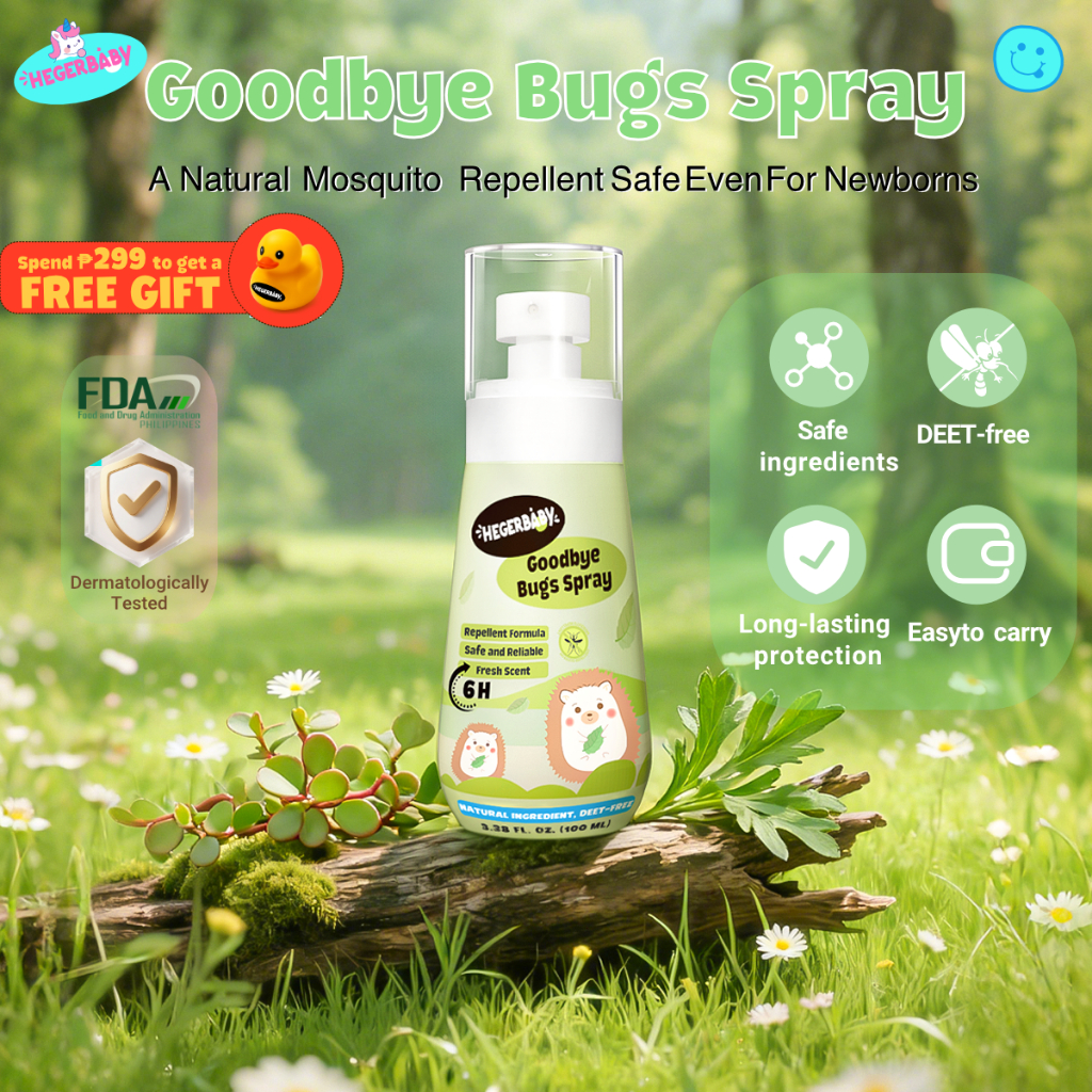 Hegerbaby Goodbye Bugs Spray – Natural Mosquito Repellent for Babies & Kids, Gentle & DEET-Free