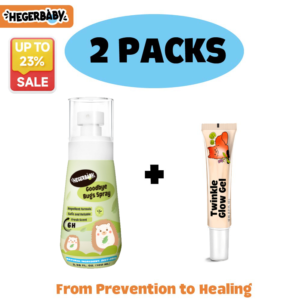 Hegerbaby Bugs Spray + Soothing Balm + Scar Gel | Mosquito Repellent, Itching Relief & Scar Care