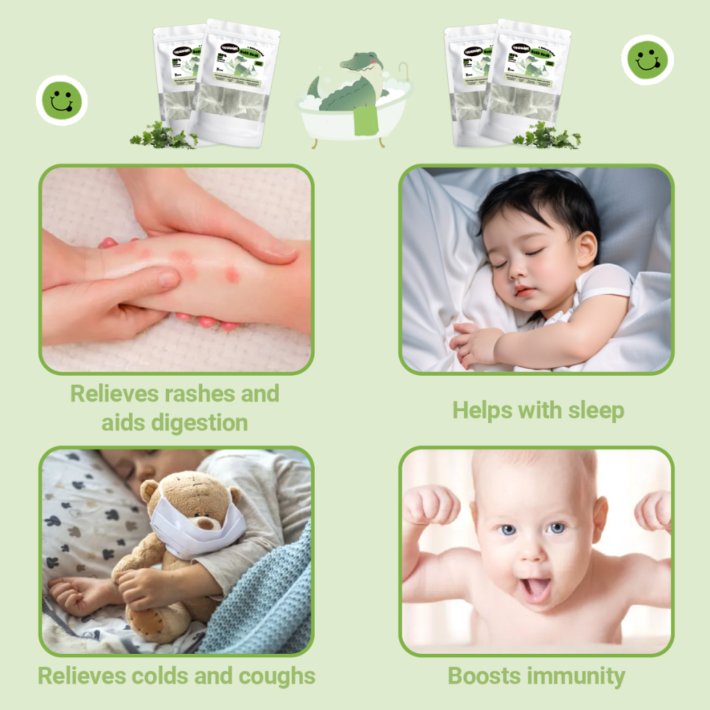 Hegerbaby Baby Bath Soak - 100% Natural Herbal Gentle Soothing Formula for Kids Wash Boost Immunity