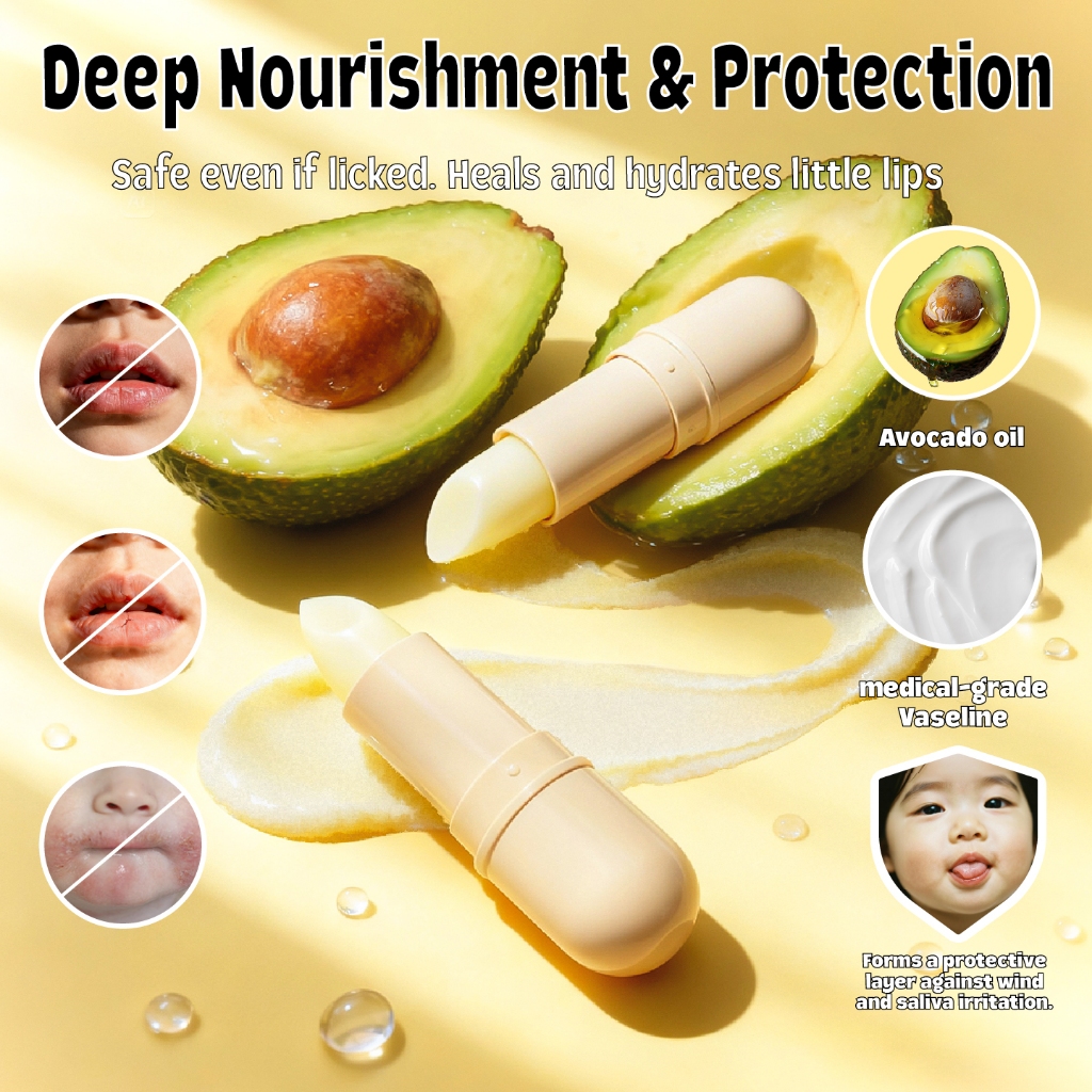 Hegerbaby Lip Face Balm & Lip Gloss Moisturizing Nourishing Non Sticky Gentle Safe for Kids