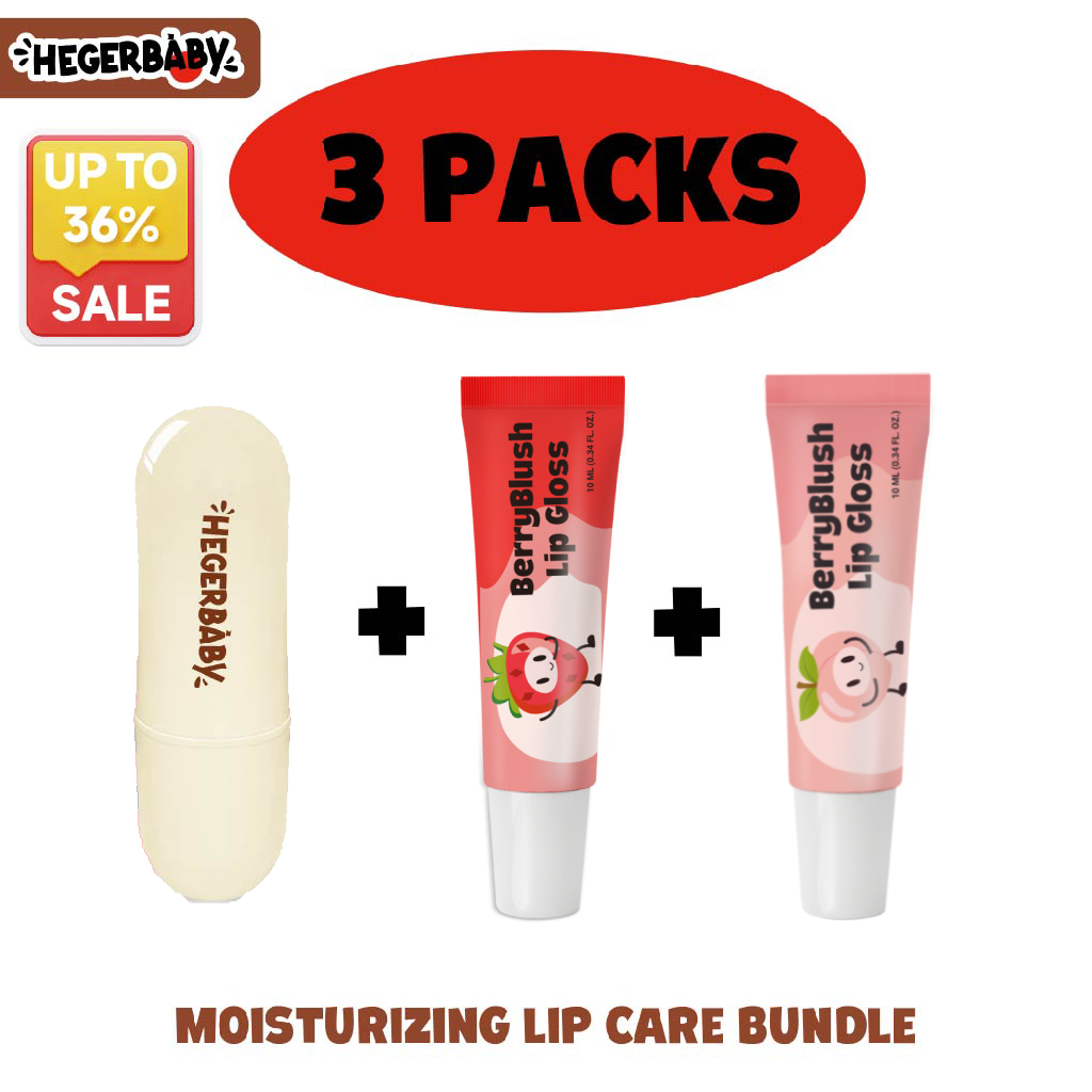 Hegerbaby Lip Face Balm & Lip Gloss Moisturizing Nourishing Non Sticky Gentle Safe for Kids