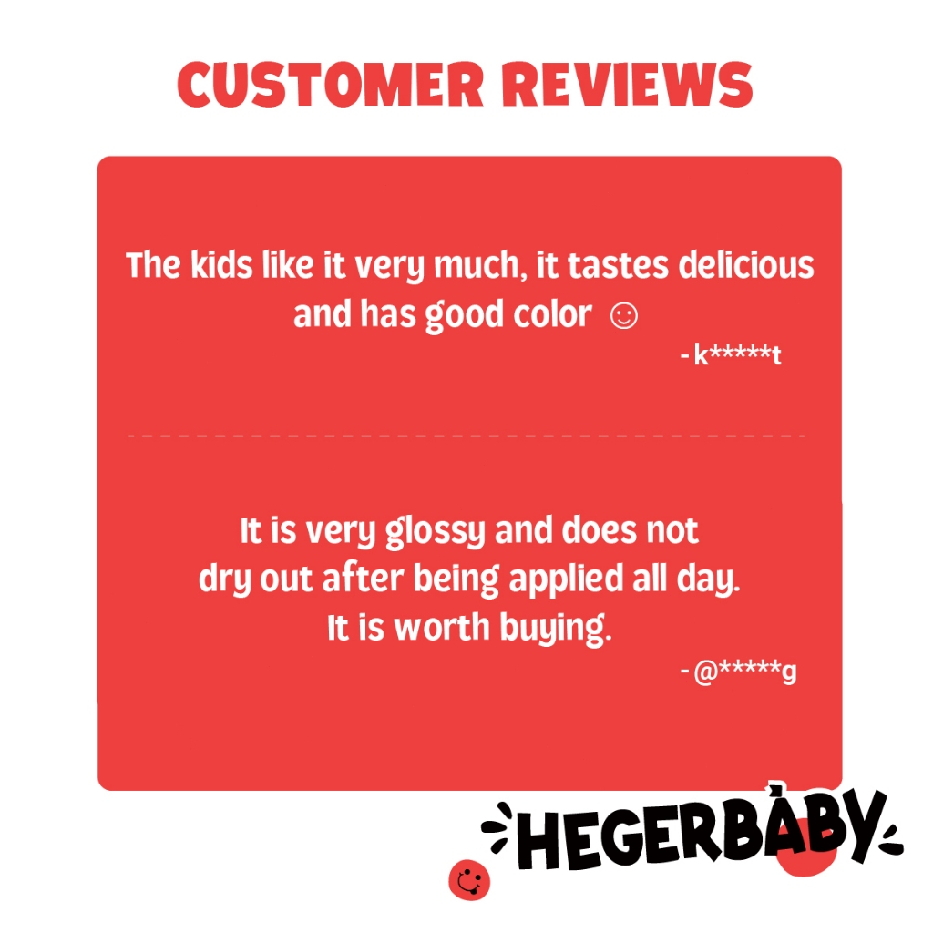 Hegerbaby BerryBlush Lip Gloss - Strawberry Peach Flavor Makeup Lipstick Gentle for Kids Girl Safe