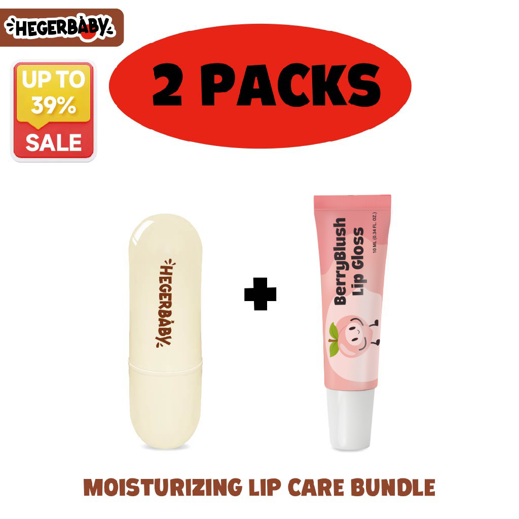 Hegerbaby Lip Face Balm & Lip Gloss Moisturizing Nourishing Non Sticky Gentle Safe for Kids