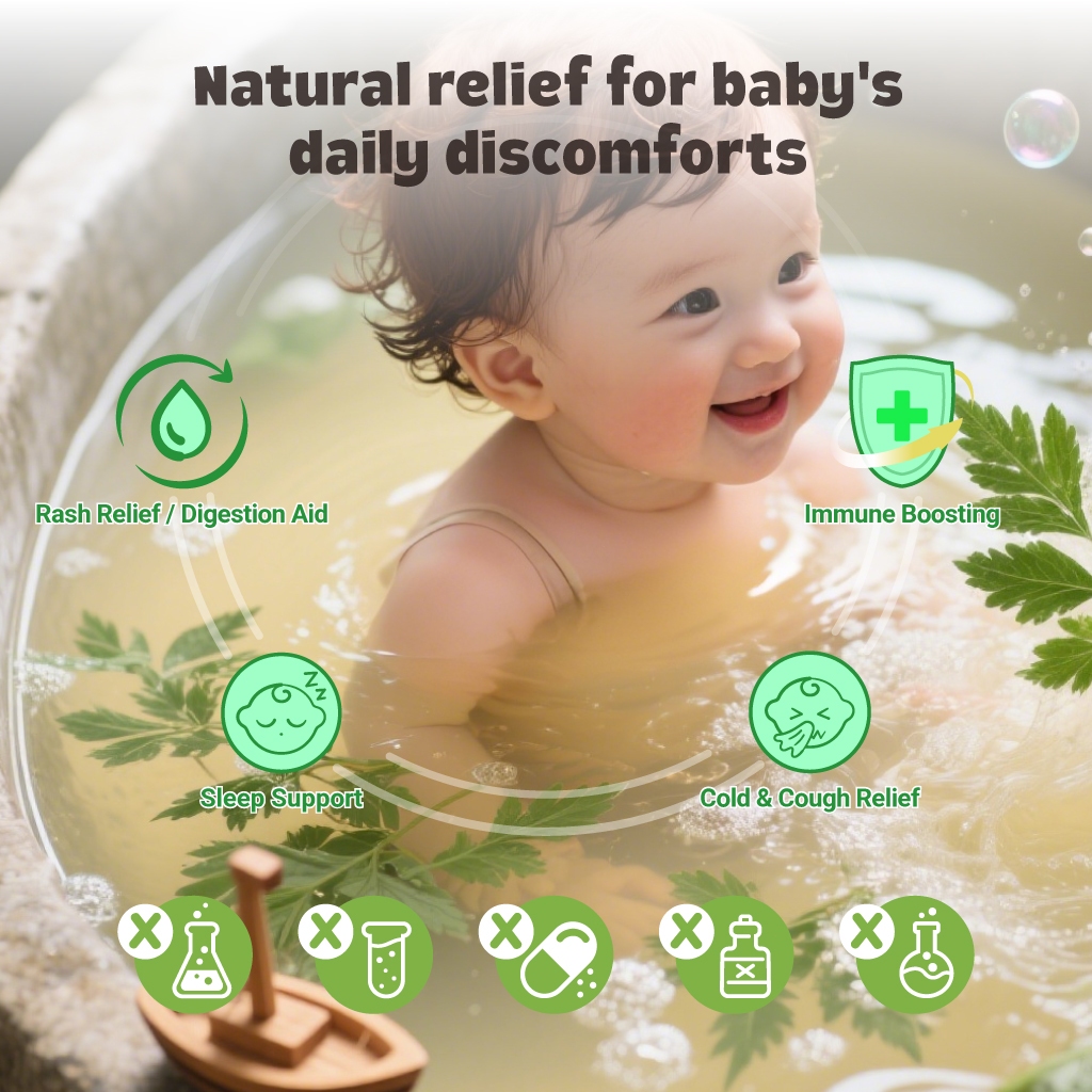 Hegerbaby RicePure Baby Lotion + Herbal Baby Bath Soak - Relieves Prickly Heat & Cold Symptoms