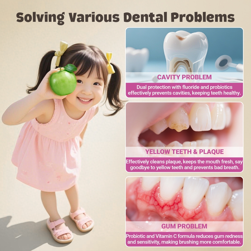 Hegerbaby Kiddieteeth Defender Toothpaste - Orange / Grape / Green Apple Flavor – 60g