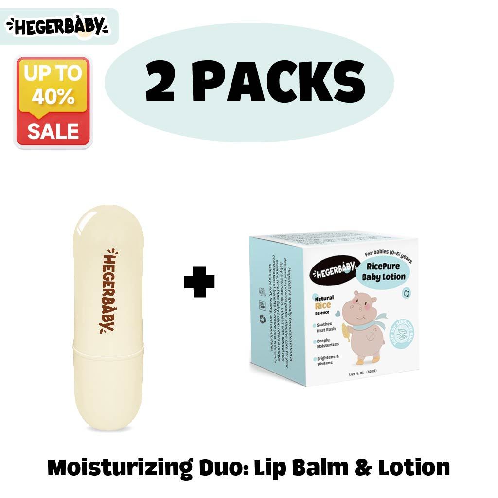 Hegerbaby Vaseline Lip Face Balm & Baby Lotion Set Moisturizing Soothing Gentle Skincare For Babies