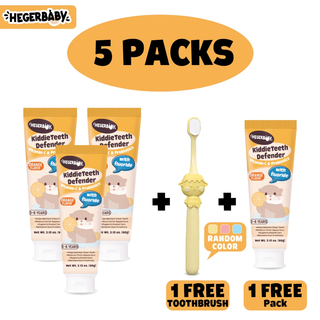 Hegerbaby Kiddieteeth Defender Toothpaste -  Kids Fluoride Whitening Milk Teeth 60g