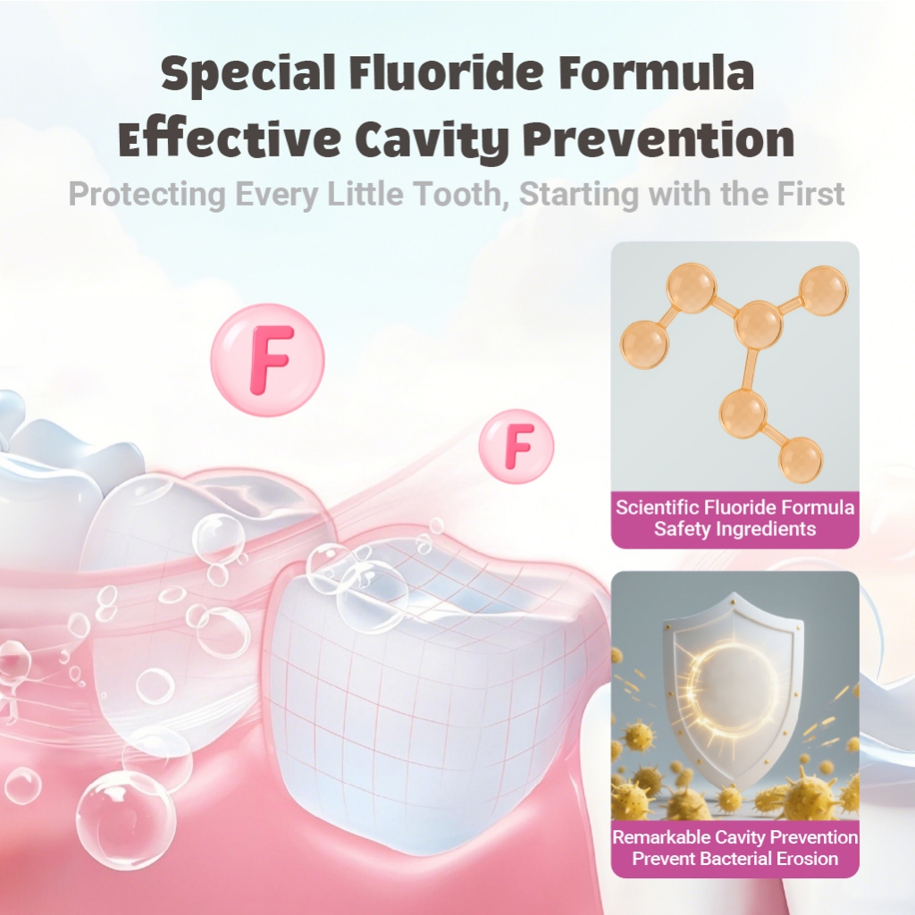 Hegerbaby Kiddieteeth Defender Toothpaste - Orange / Grape / Green Apple Flavor – 60g