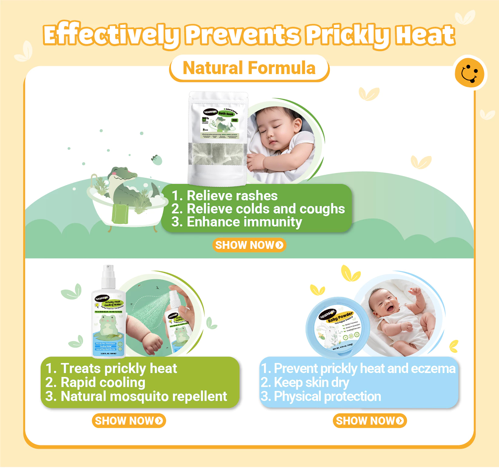 Effectively Prevents Prickly Heat