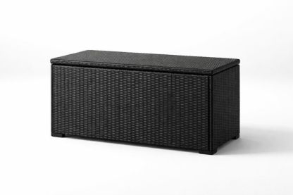 Outdoor Storage Box Woven Resin Black 120cm x 60cm x 50cm