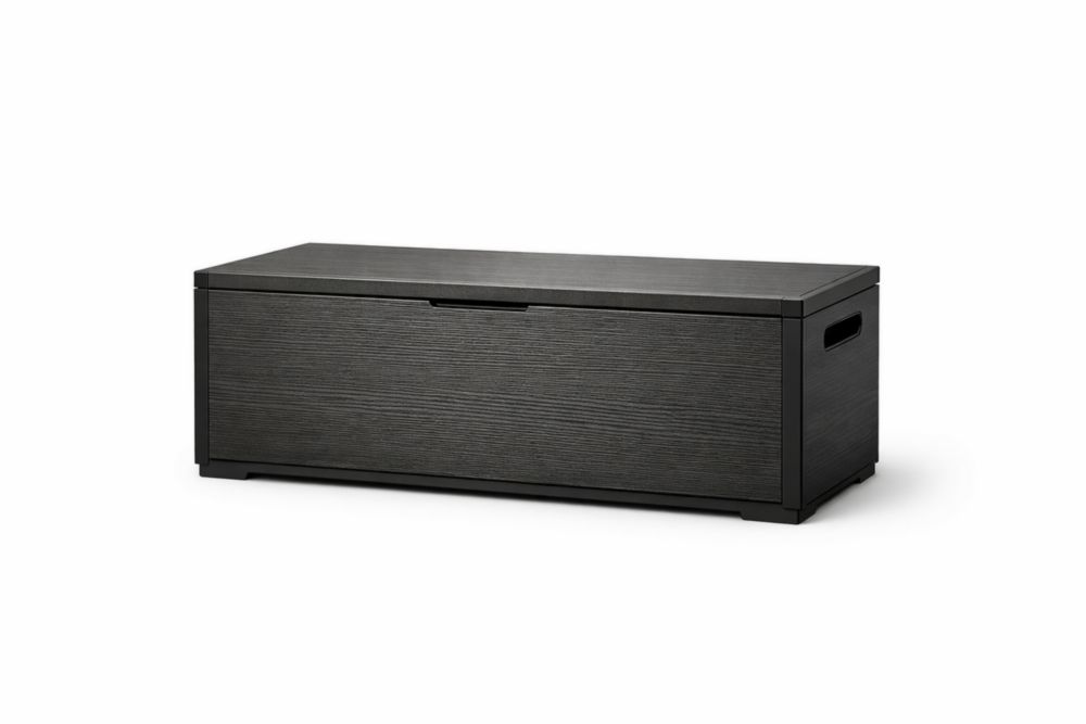 Black Rectangular Wood Storage Trunk with Side Handles 100cm x 40cm x 40cm