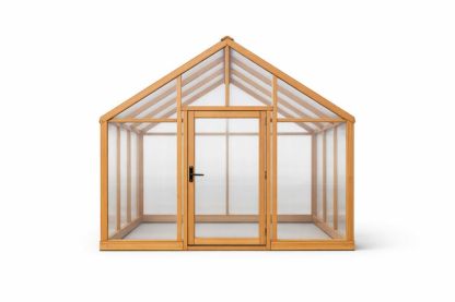 Cedar Wood Frame Greenhouse with Polycarbonate Panels 300cm x 250cm x 300cm