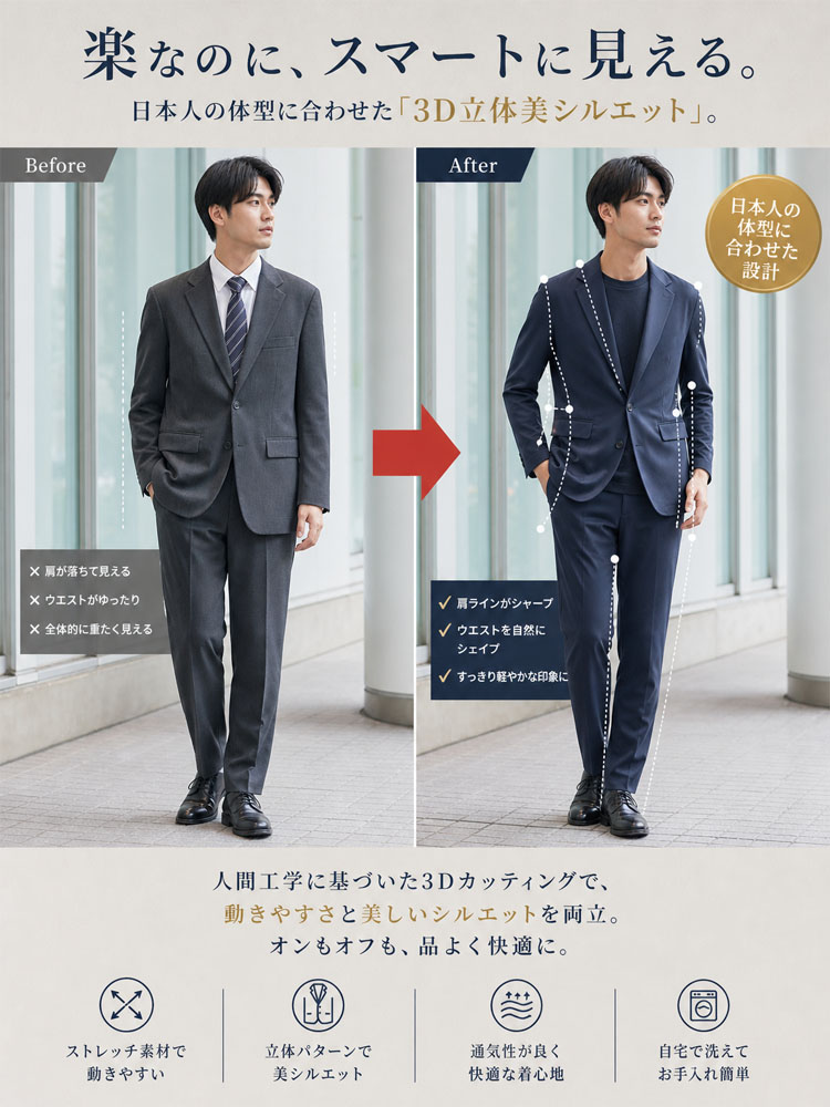 【LALUNE】スーツセットアップ 春秋用メンズスーツセットアップ – lololane