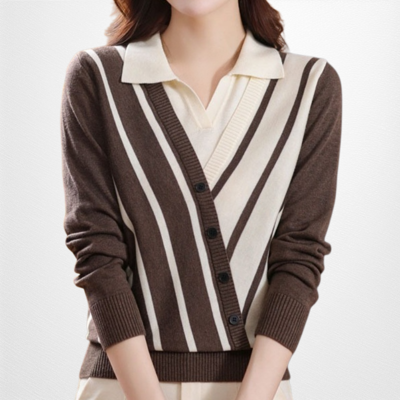 ストライプカラーセーター