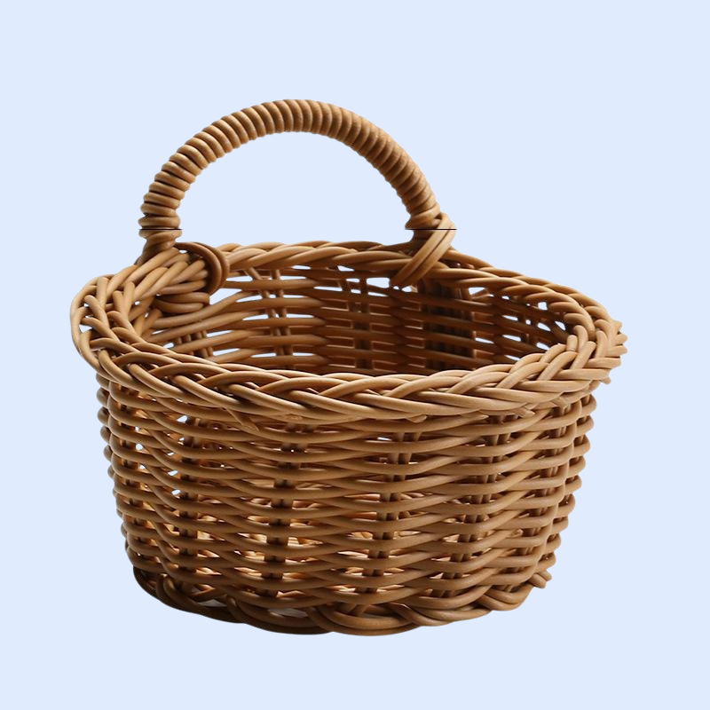 プラスチック製ラタン風壁掛けバスケット