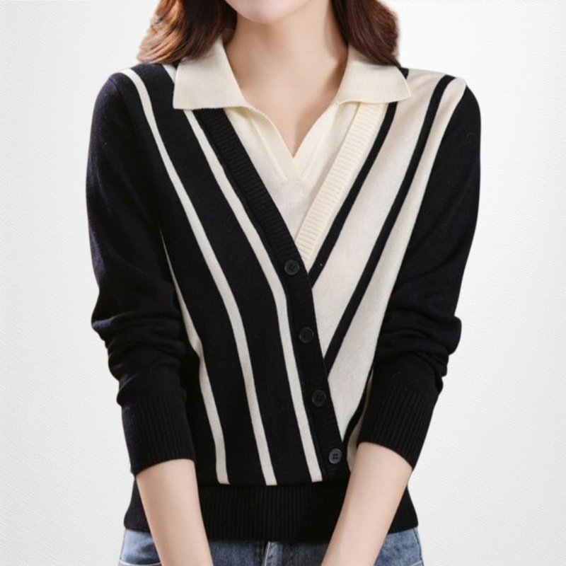 ストライプカラーセーター
