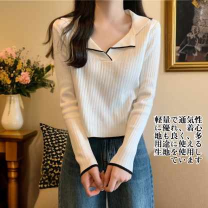 ユニークなデザイナーカラーセーター