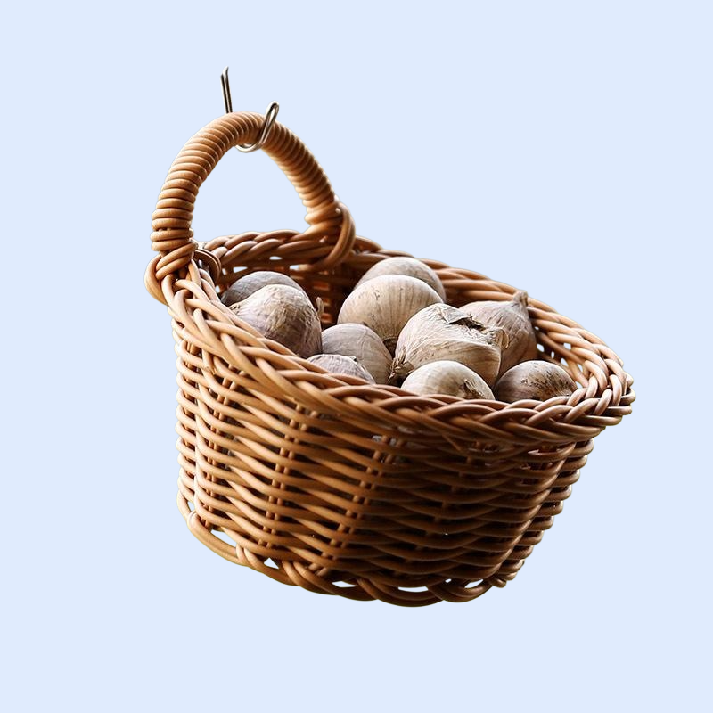 プラスチック製ラタン風壁掛けバスケット