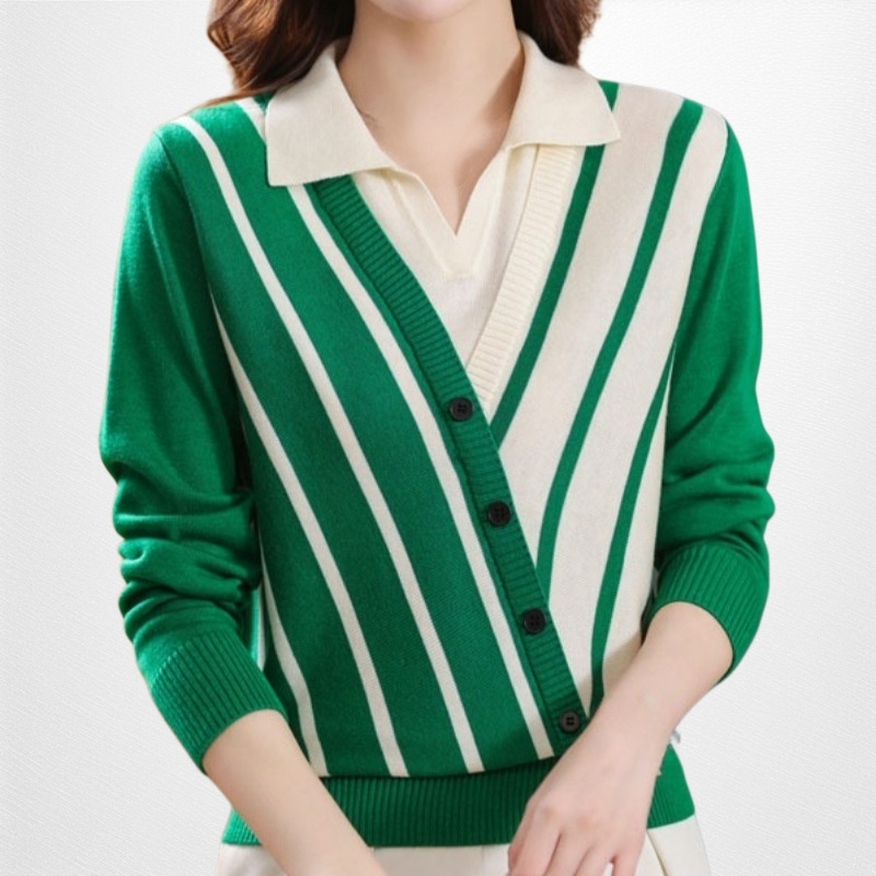 ストライプカラーセーター