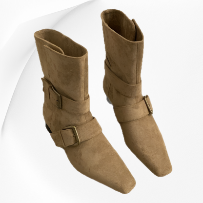 2025年韓国秋冬新作レトロフレンチニッチデザインショートウエスタンブーツ