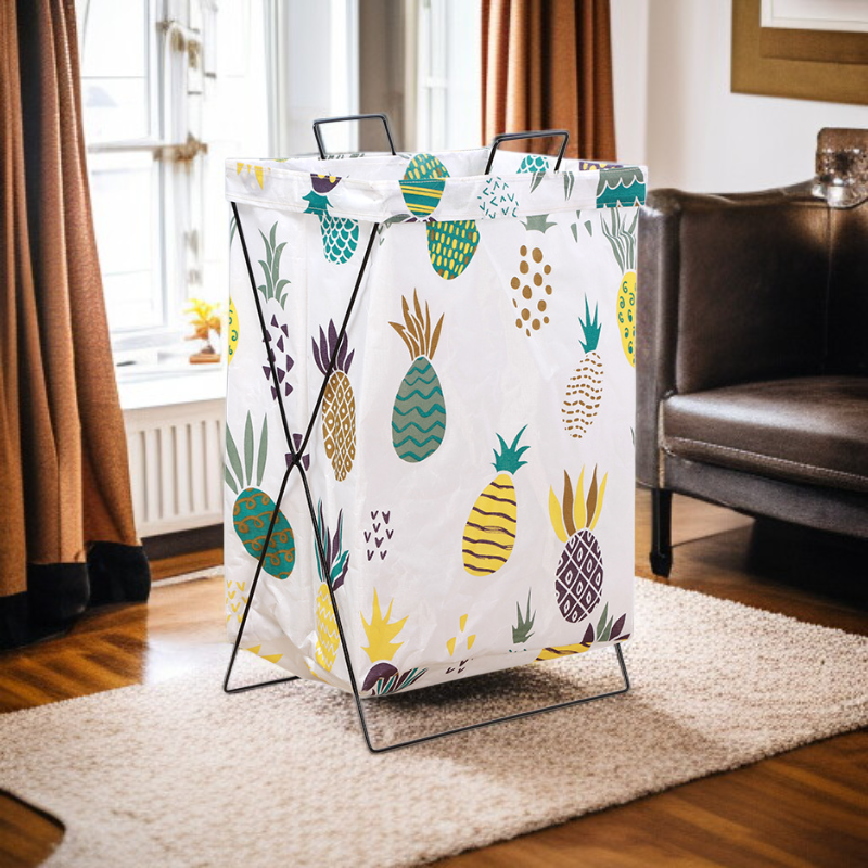 折りたたみ式金属製ランドリーバスケット