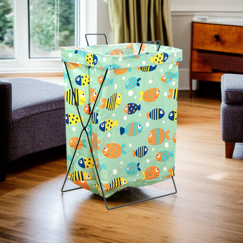 折りたたみ式金属製ランドリーバスケット