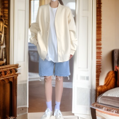 レディースボタンカーディガンジャケット