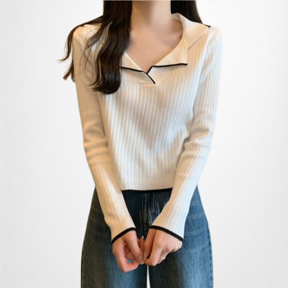 ユニークなデザイナーカラーセーター