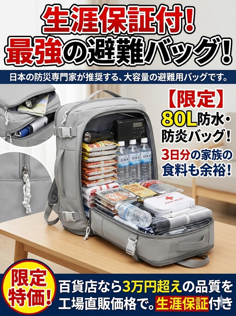 累計12万個突破の大人気！【世界をまるごと収納】旅行用大容量バックパック