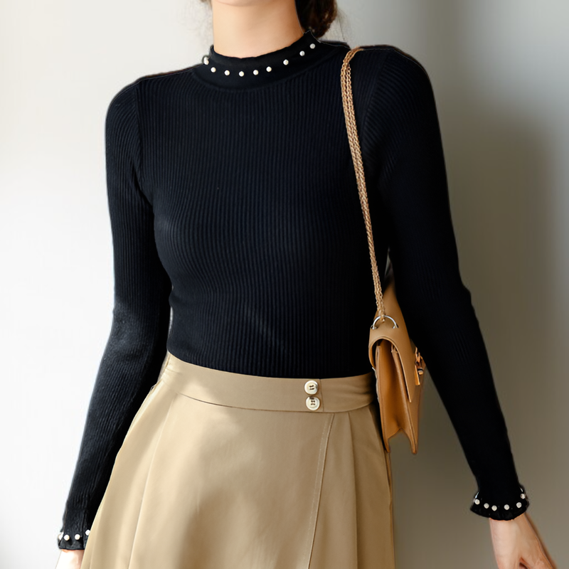 ハイネックインナーニットセーター