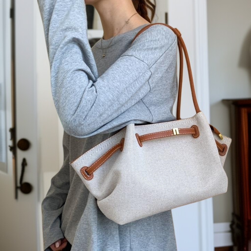 大容量キャンバスショルダーバッグ