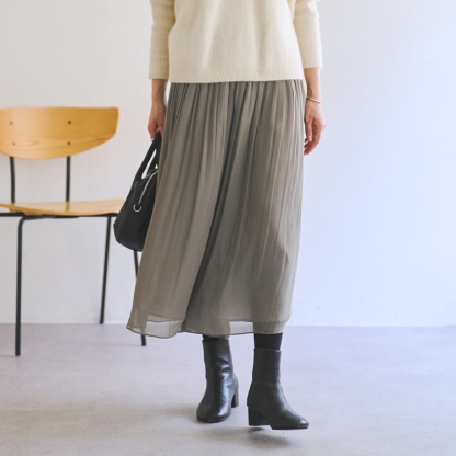 パールシフォンプリーツビーチパンツスカート