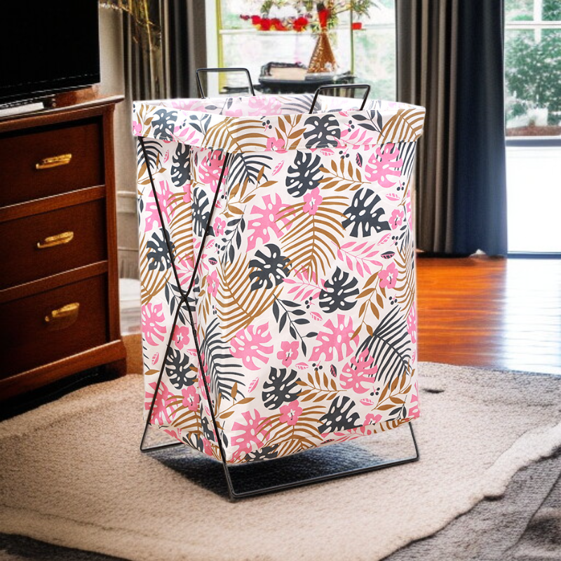 折りたたみ式金属製ランドリーバスケット