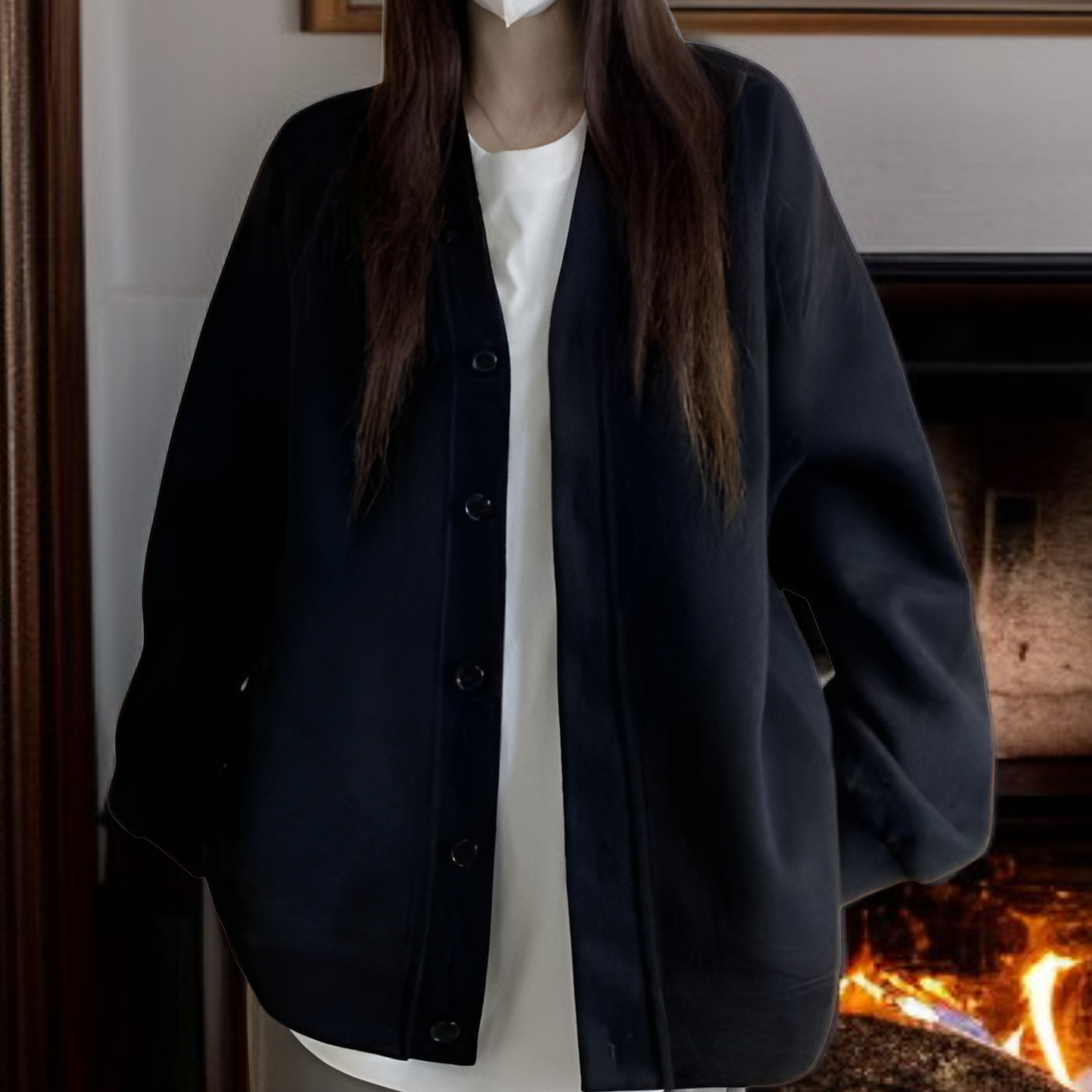 レディースボタンカーディガンジャケット