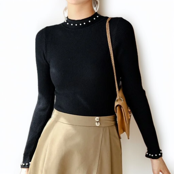 ハイネックインナーニットセーター