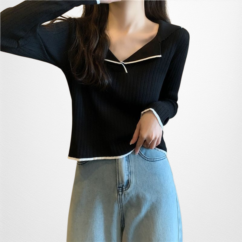 ユニークなデザイナーカラーセーター