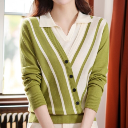 ストライプカラーセーター