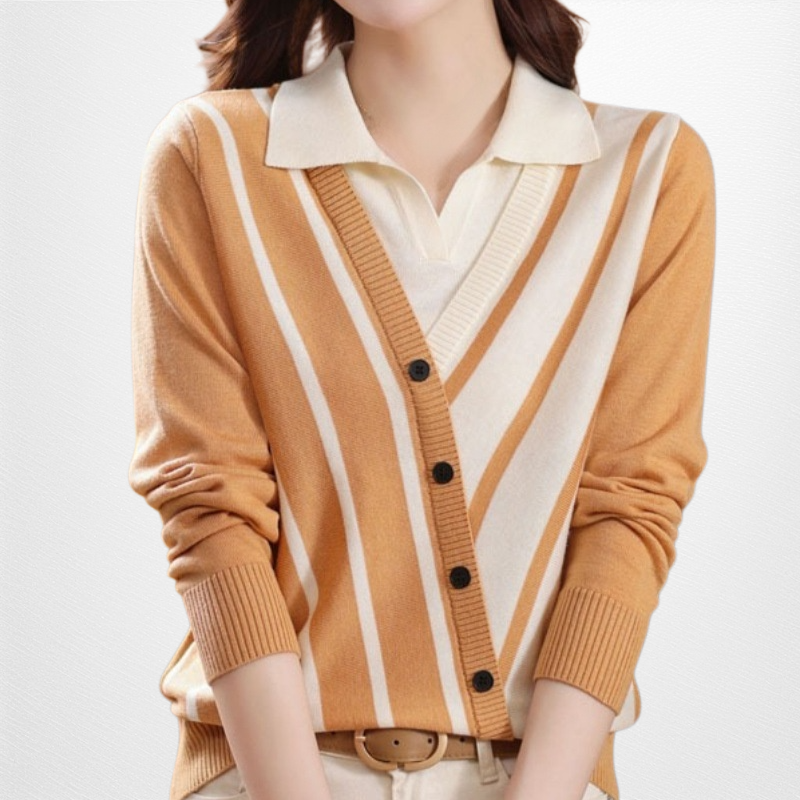 ストライプカラーセーター