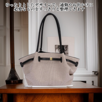 大容量キャンバスショルダーバッグ