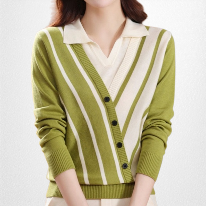 ストライプカラーセーター