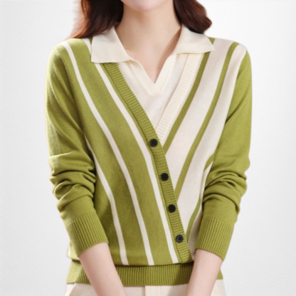 ストライプカラーセーター